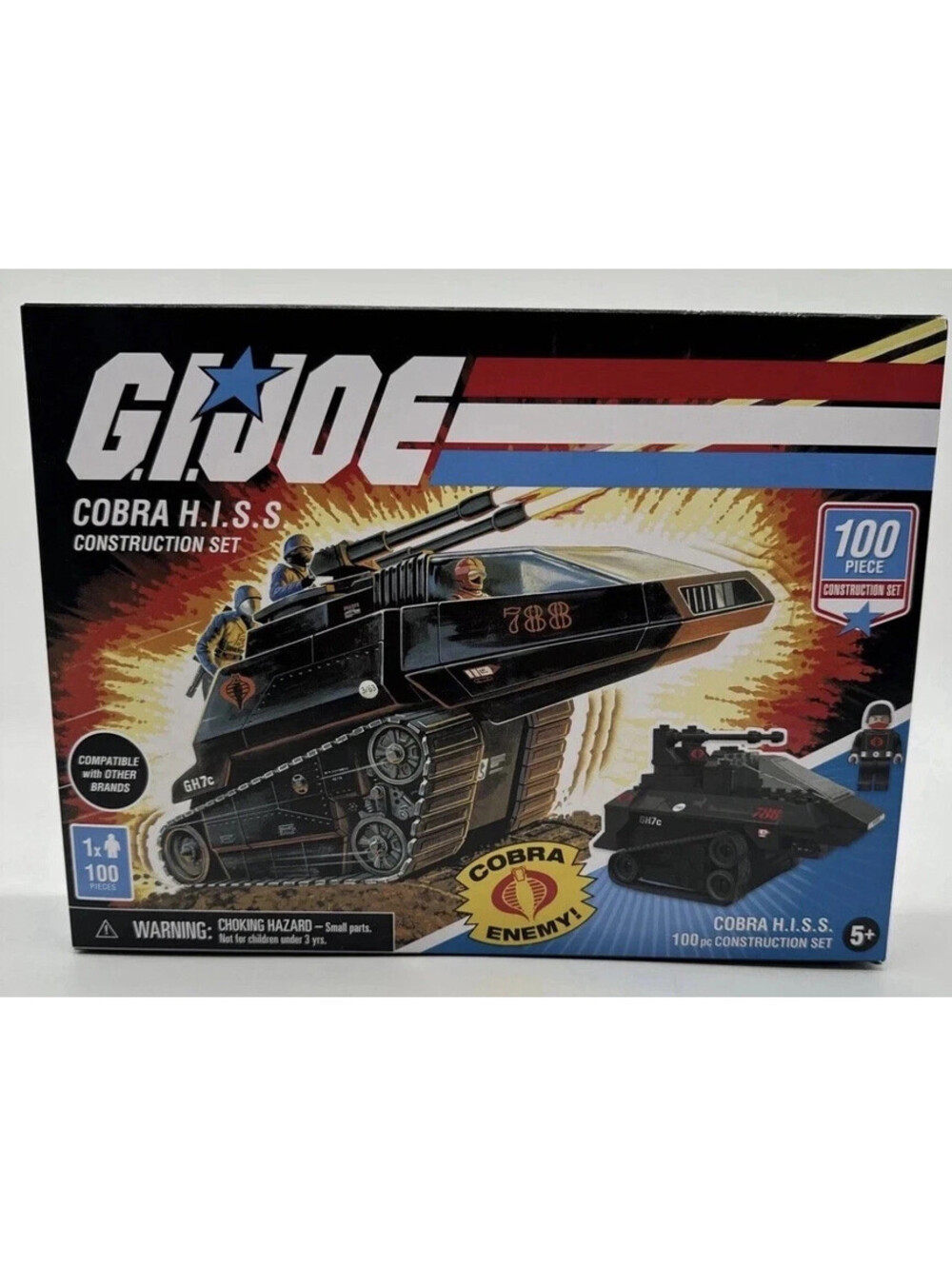GI Joe Cobra HISS Tank Construction Set 100 Pc Toy Building Bricks Blocks